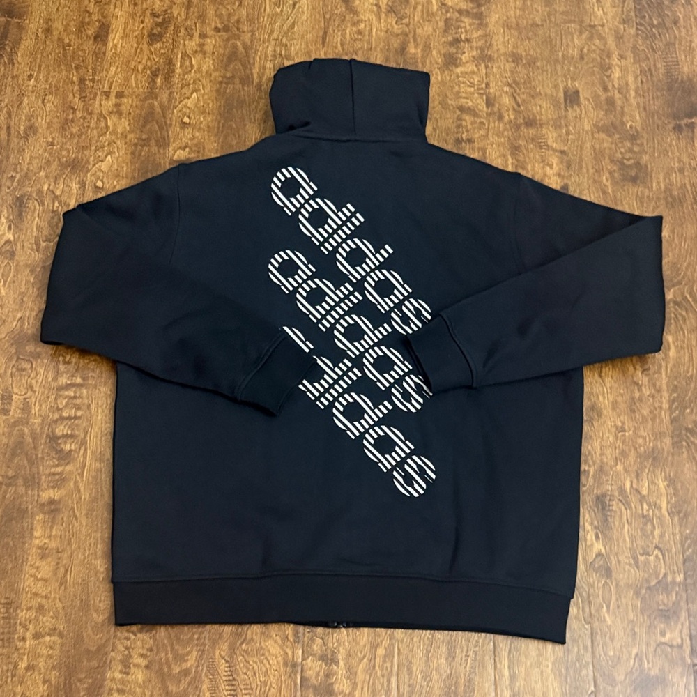 Adidas Black Graphic Logo Jacket With a Hood Size L - Picture 11 of 16